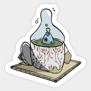 Fish in a Tea Cup Sticker